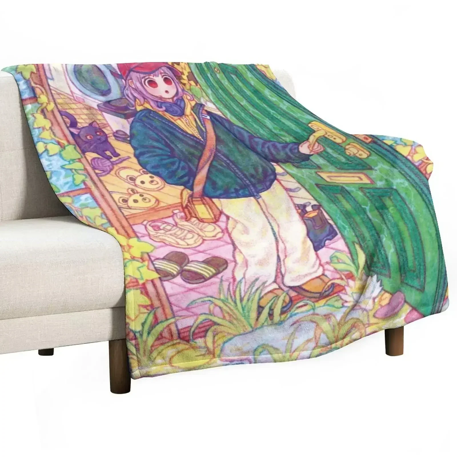 A fairy tale in front of the door Throw Blanket for sofa wednesday for babies Winter beds bed plaid Blankets