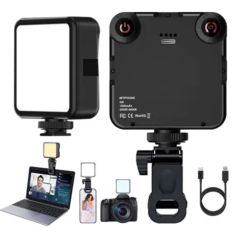 LED Clip Video Light Portable Photography On-Camera 3000K-6000K Bi-Color Lighting Cold Shoe For DSLR Camera Camcorder Gopro Vlog