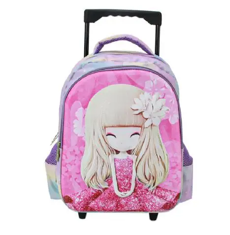 Toddler rolling backpack Travel trolley bags for little grils kids school  rolling luggage suitcase Unicorn Backpack for Girls