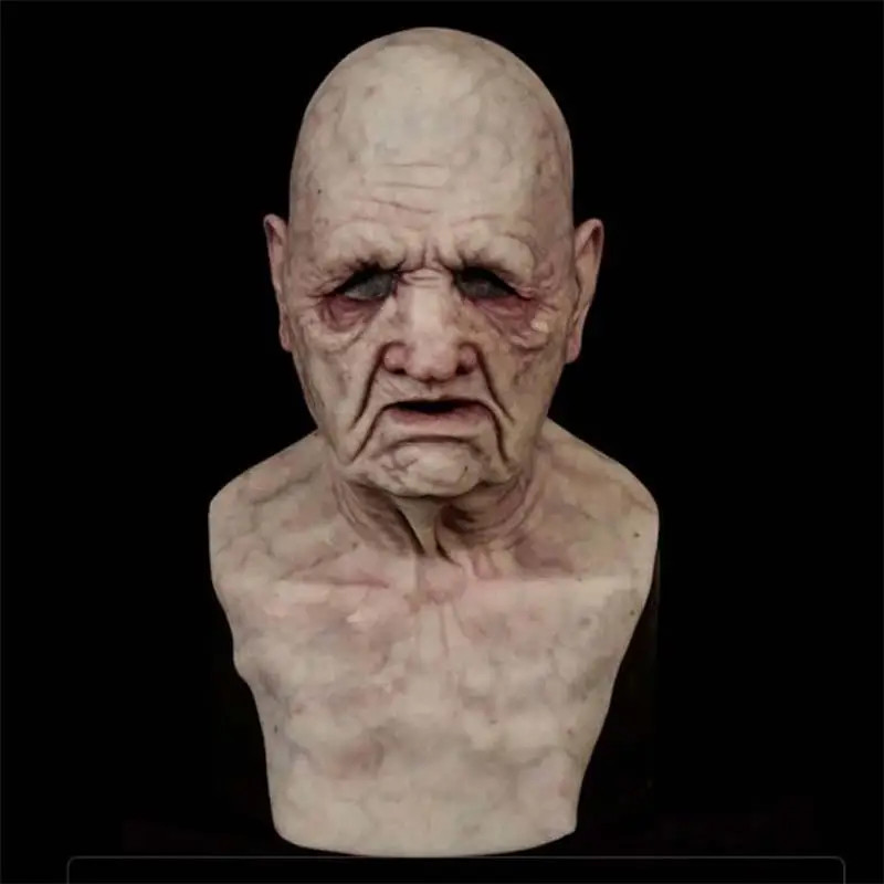 2025 Halloween Glatze alter Mann mit Kapuze Charakter Maske Ball Spiel Requisiten Ostern