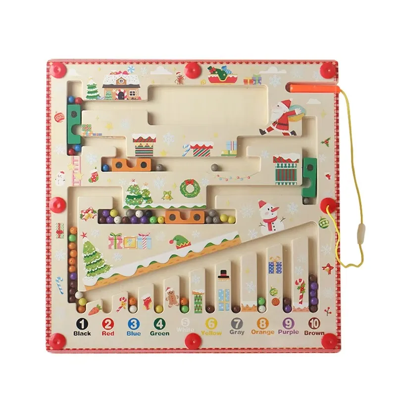 Christmas gift Montessori early wooden intelligence maze board games block educational games puzzles