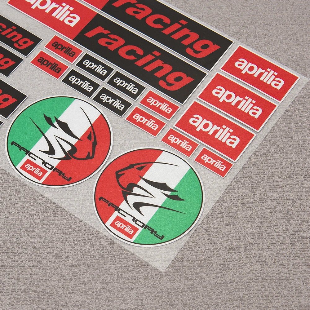 Reflective Aprilia Racing Motorcycle Stickers Set RSV RSV4 Tuono RS Laminated Bike Helmet Decals Accessoires Moto