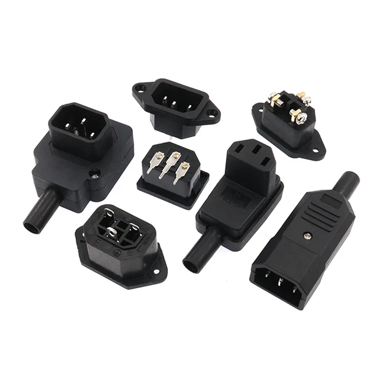 2PCS Three-core Power Cord Socket AC Male/Female Head Interface Electric Cooker Vehicle Charging Plug All Copper