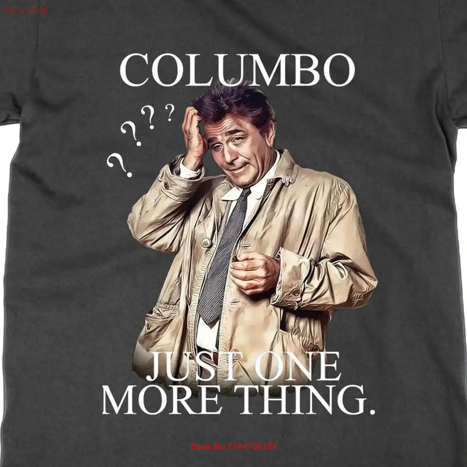 Camiseta Columbo Just One More Thing, divertida, vintage, lavada, versátil, casual, confortável, unissex, elástica.