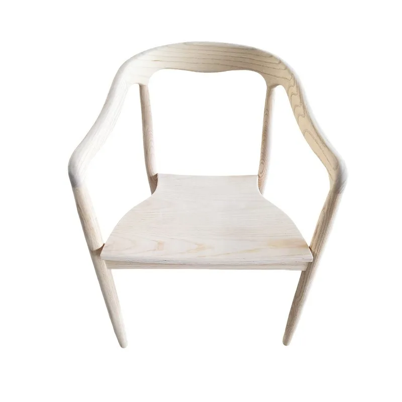 Solid wood white stubble dining chair B & B merchandise cafe retro back chair