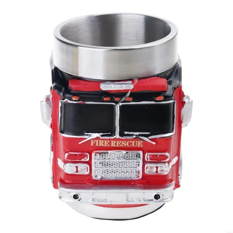 Humorous Stainless Steel Travel Mug For Men Gift  For Dad Creative Truck Shaped Firefighting Cup For Water Juices X3UC