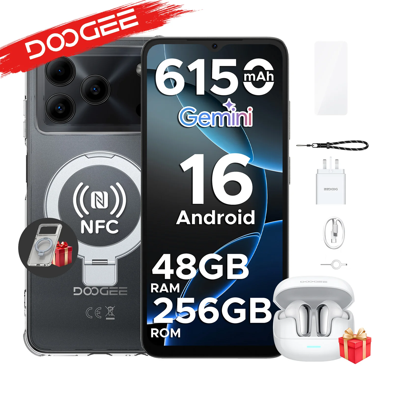Smartphone DOOGEE Note56 Plus édition VIP, Android 16 Gemini AI, écran 6,56 pouces, batterie 6150 mAh, 48 Go de RAM (6+42), 256 Go de ROM, téléphone mobile Smartphone DOOGEE Note56 Plus édition VIP, Android 16 Gemini AI, écran 6,56 pouces, batterie 6150 mAh, 48 Go de RAM (6+42), 256 Go de ROM, téléphone mobile