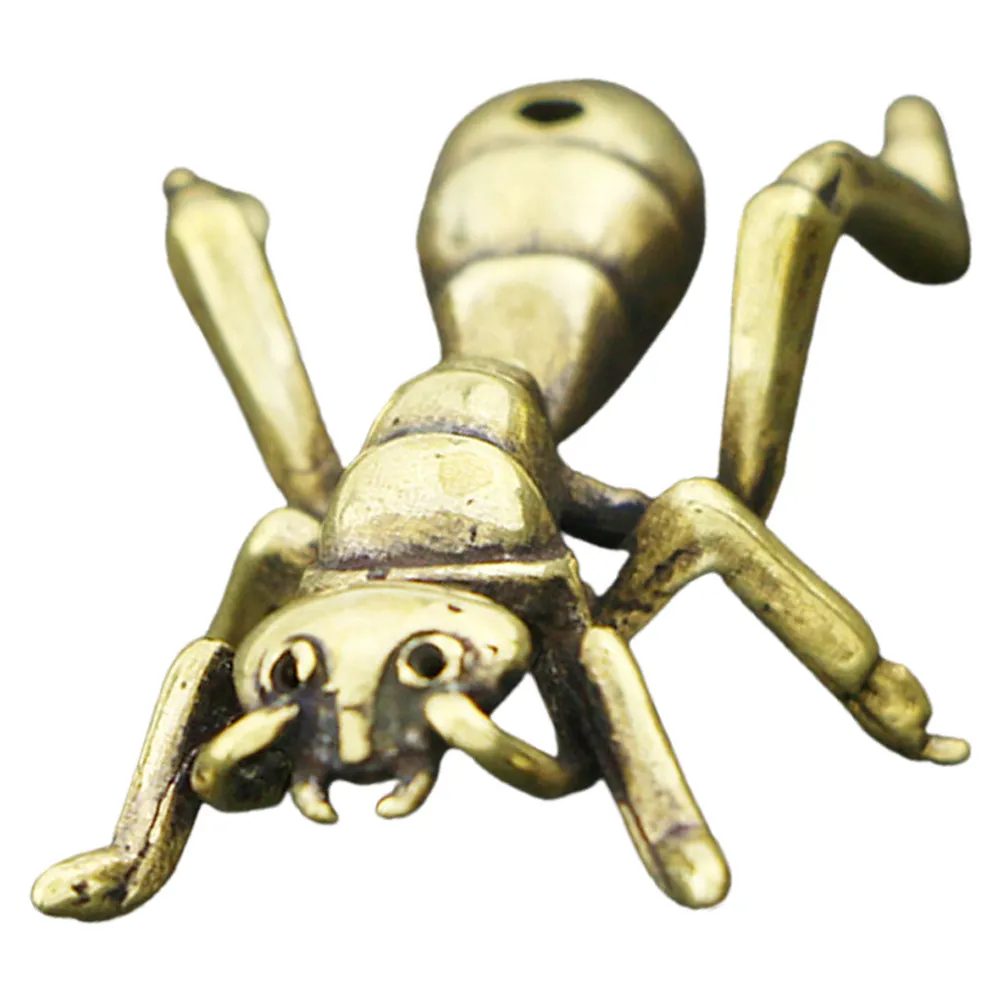 Brass Ant Tea Pet Vintage Retro Design Aged Finish Unique Rustic Artistic Tabletop Decor for Tea Tray Living Space Office Desk