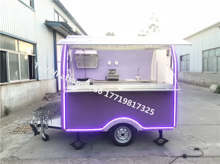 

Customized color food cart mobile ice cream cart vending truck for sale