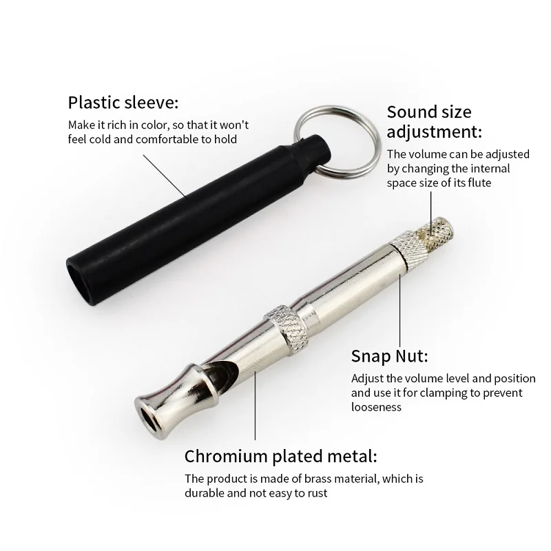 Dog Whistle To Stop Barking Device Dog Copper Silent Ultrasonic Training Flute Stop Barking for Pet Supplies Sound Trainer Tool