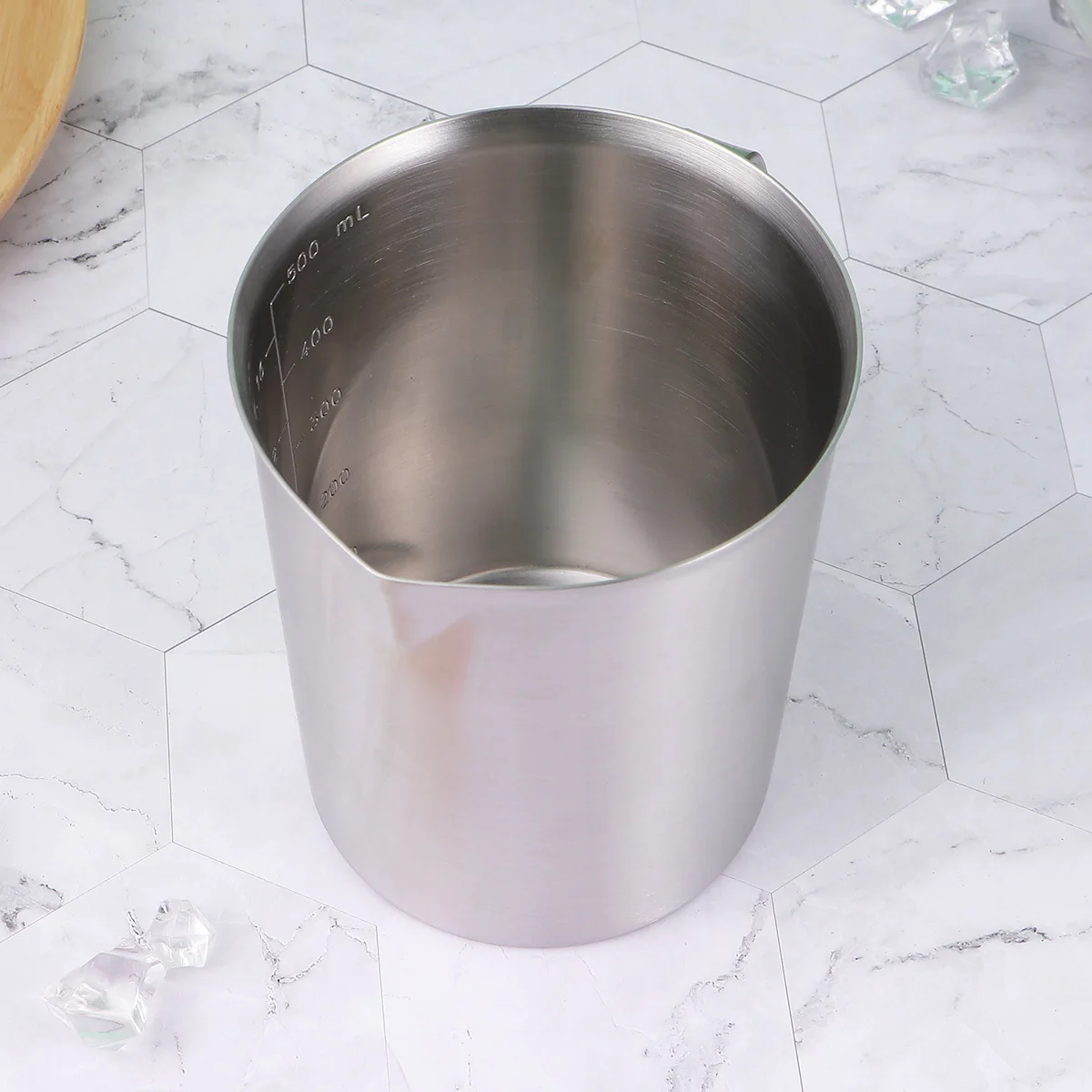 

Liquid Measuring Cup Stainless Steel 500ml Kitchen Utensil Baking Supplies Easy Read Scale Kitchen Tool