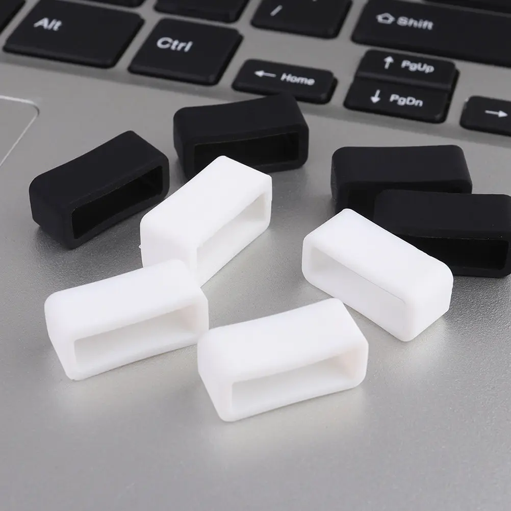 8Pcs Premium Silicone Watch Buckle Rings 26Mm Black White General Fit Clasp for Watch Strap Smooth Finish Luxury Stylish Design