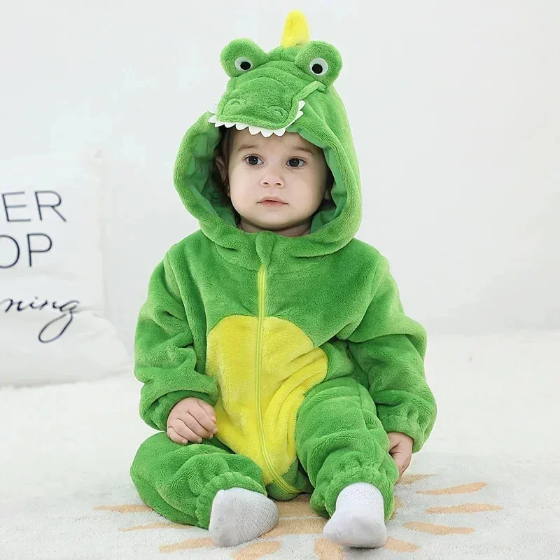 Nuevo 2025 Ropa encantadora de cocodrilo para bebé recién nacido, monos para niño y niña, disfraz de Halloween, Ropa para bebé, Ropa infantil de franela de invierno ❤ ★ ♥ ♡
