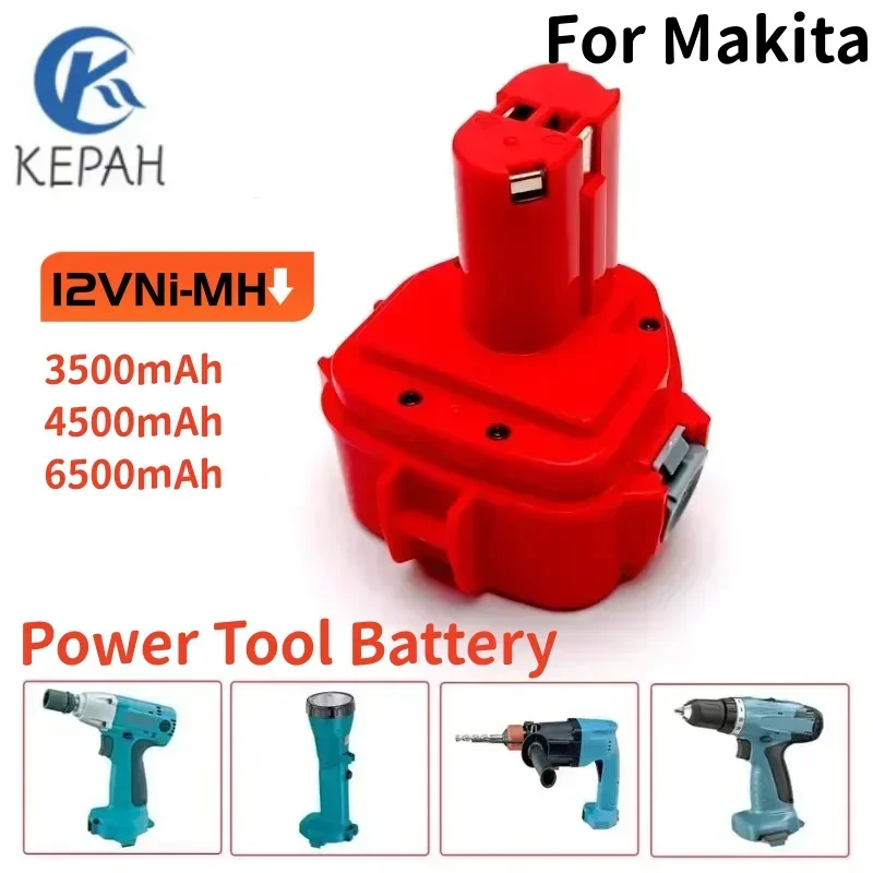 12V For Makita Battery PA12 Ni-Mh Battery For Makita 1200 1220 1201 1222 1233SA/B1235 192681-5 6500mAh Power Tool Batteries