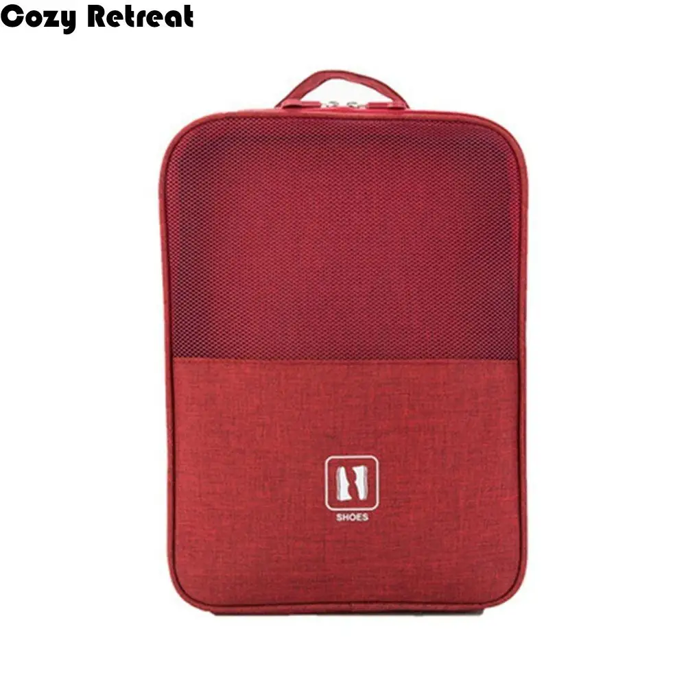 

Double Layer Shoes Storage Bag Hanging with Pocket Travel Shoe Bag Space-saving Large Capacity Shoes Packaging Pouch Luggage
