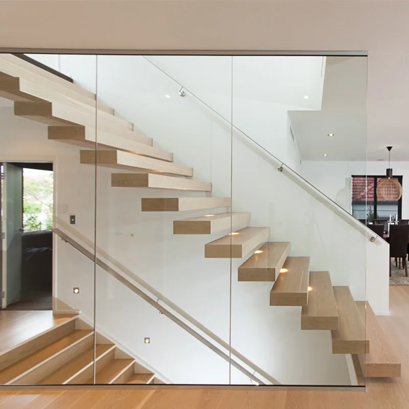 Personalizzazione Scale modulari residenziali dal design semplice per interni Scale prefabbricate in acciaio e legno dal design moderno
