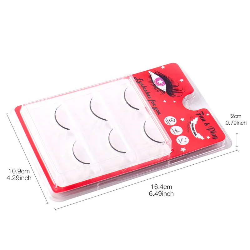 3-Pairs الرموش الصناعية البيضاء والملونة عطلة نمط DIY المرحلة ماكياج للحزب تعزيز نداء العين #4