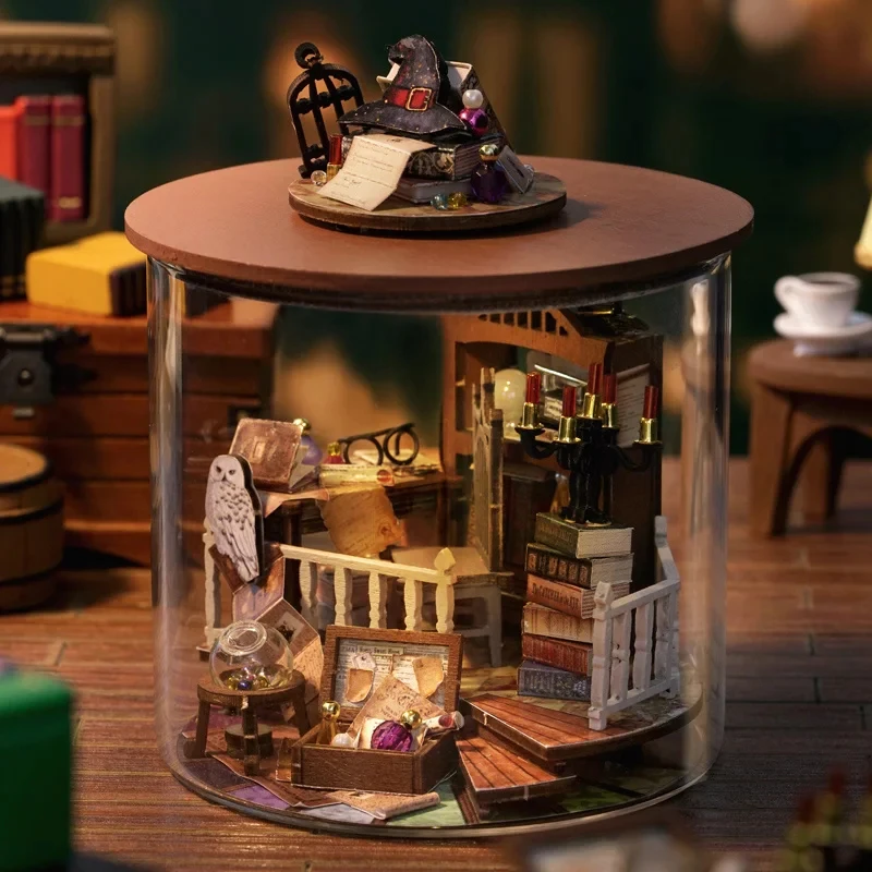 

OUZEY Magic Sakura Villa Dollhouse DIY Wooden Miniature Building Kit with Furniture for Girls Creative Toy Birthday Gift