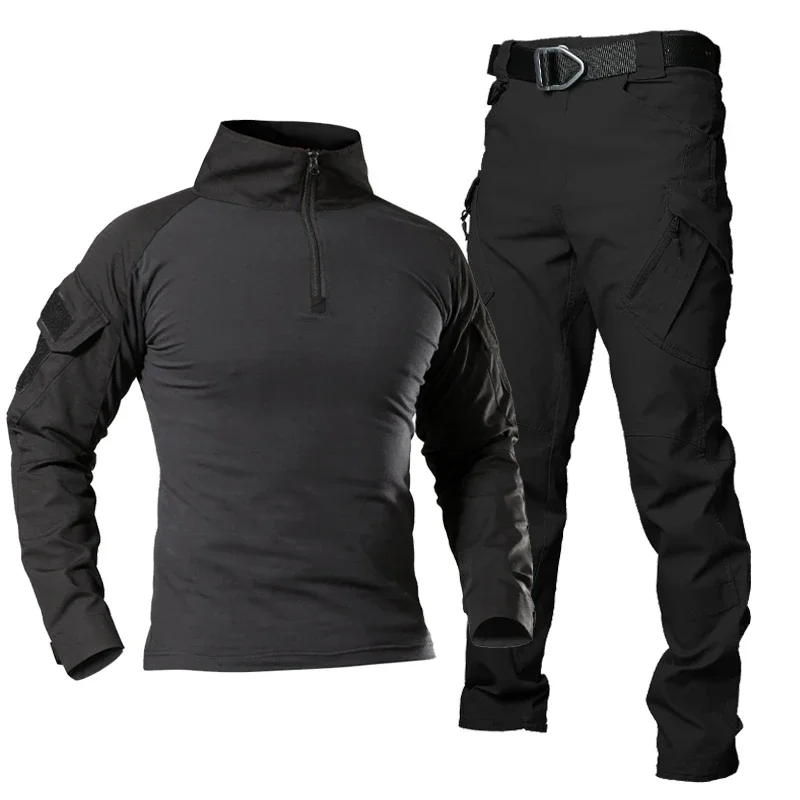 Ensemble uniforme militaire d'été pour hommes, chemise à manches longues, pantalon militaire, chasse, camping