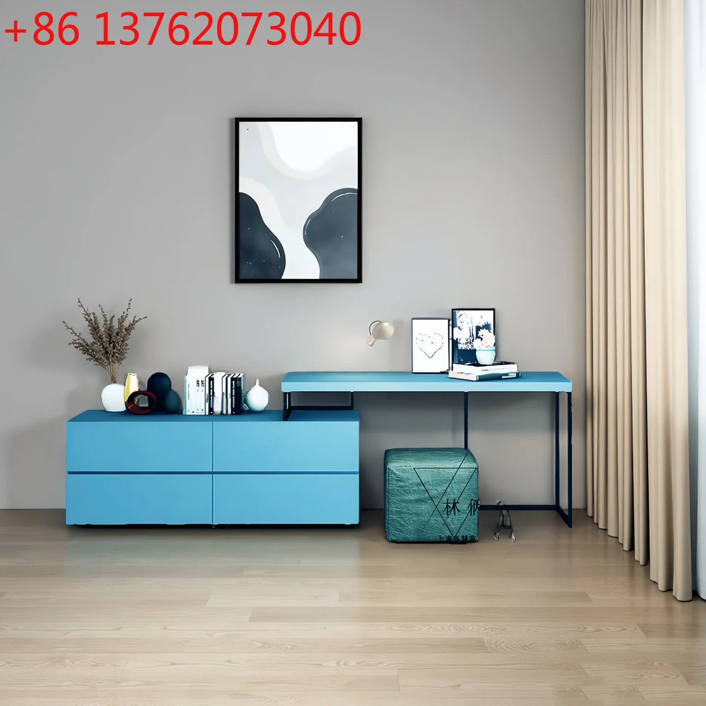 

Nordic paint dresser bedroom desk TV cabinet integrated writing and dressing table