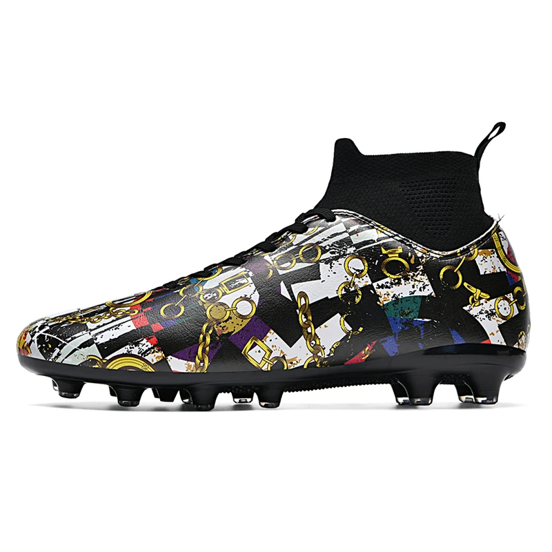 

Высокие футбольные бутсы 2025 года, мужские футбольные бутсы с длинными шипами, детские тренировочные футбольные бутсы TF/FG для травы, кроссовки профессионального общества