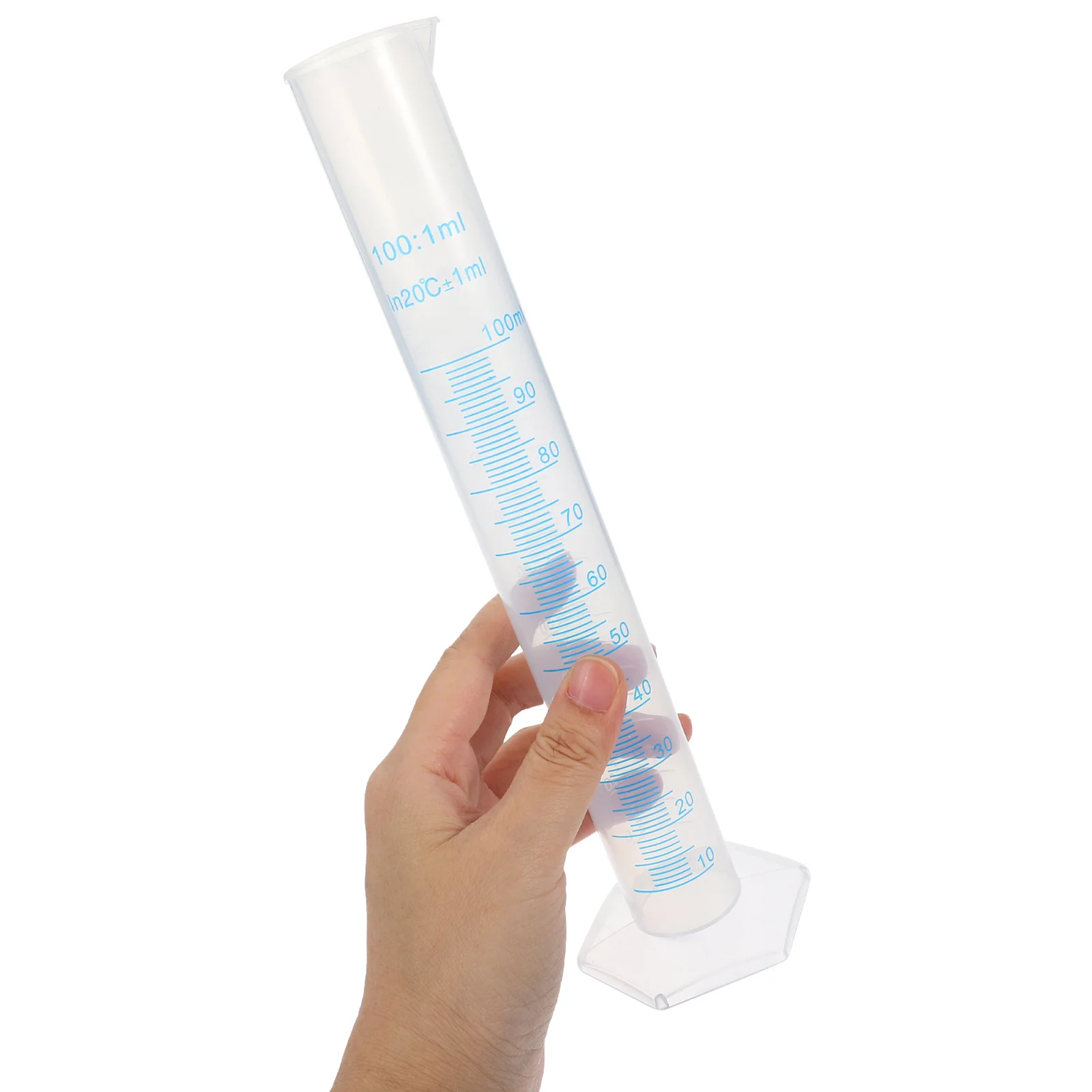 

100ml Measuring Cylinder Plastic Graduated Flask for Science School Education Experiment Beaker