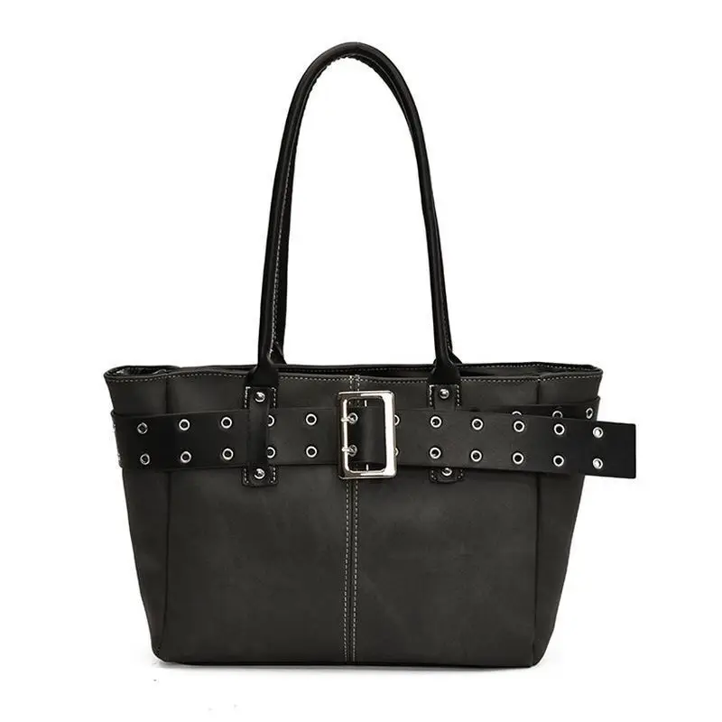 

Tote Bag Women Sweet Cool Style Pu Leather Large Capacity Textured Shoulder Bag Ladies Y2k Trendy Handbag