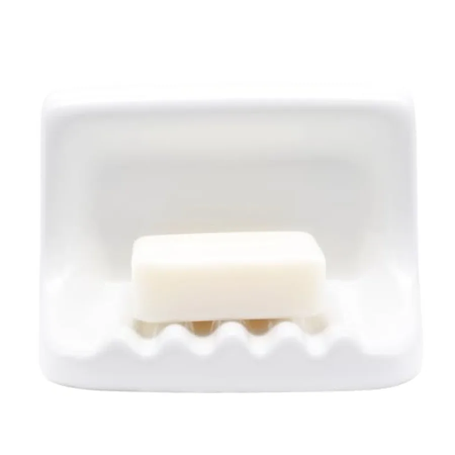

White Vintage Mounted Ceramic Soap Dish for Shower WallRetro Ceramic Soap Holder Porcelain Soap Dish Holder Tray for Home Batht