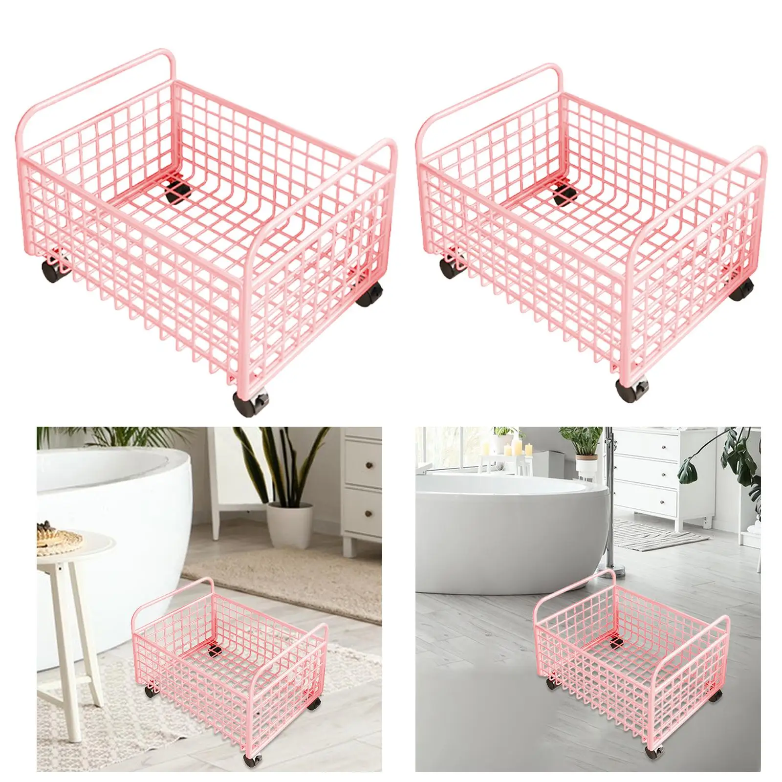 Rolling Utility Cart ,File Organizer with Wheels ,under Desk ,Household File Cart, Metal Mesh Storage Bin