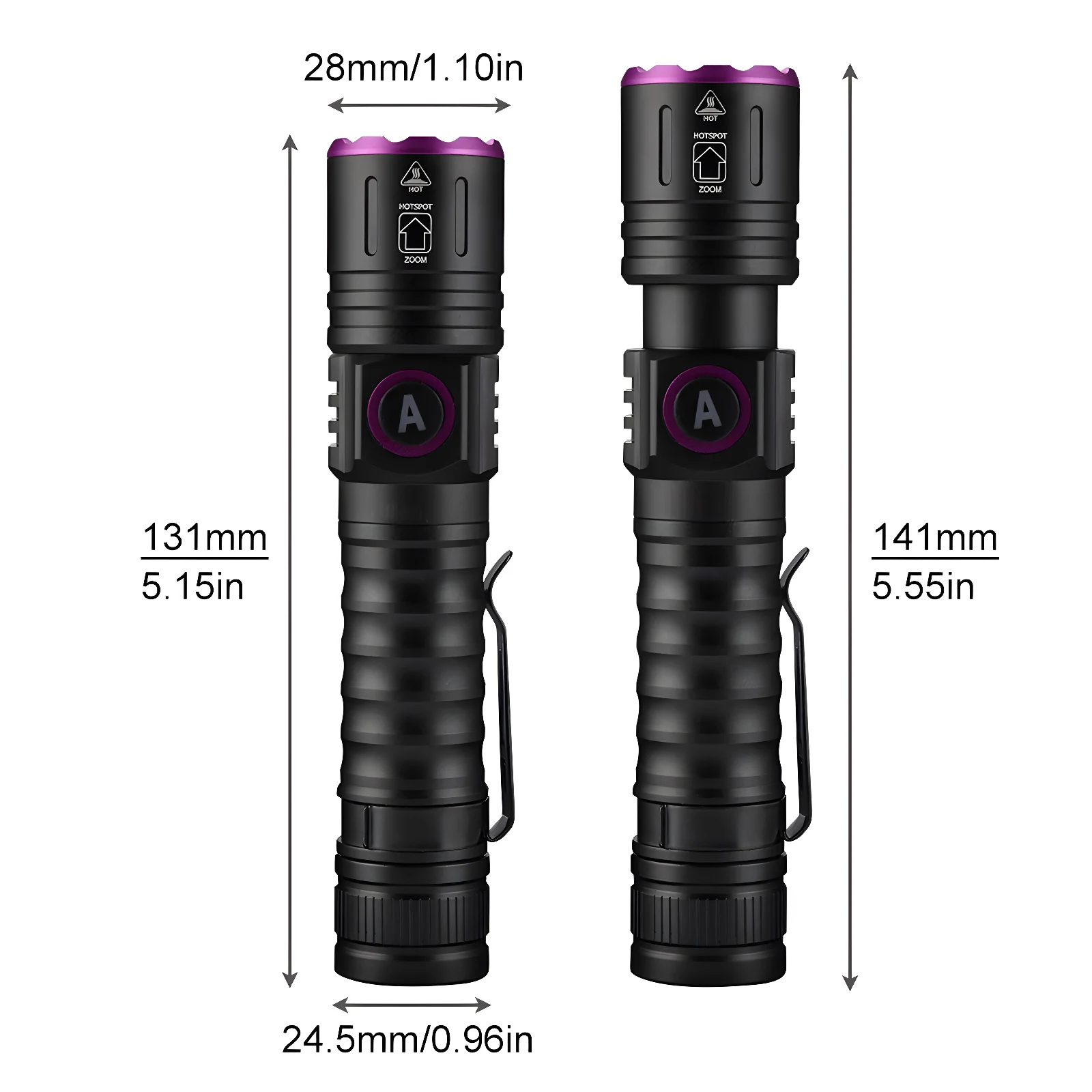 395nm UV Rechargeable Black Light Flashlight for Pet Urine / Uranium Glass / Leak Detection with Built in 2000mAh Battery