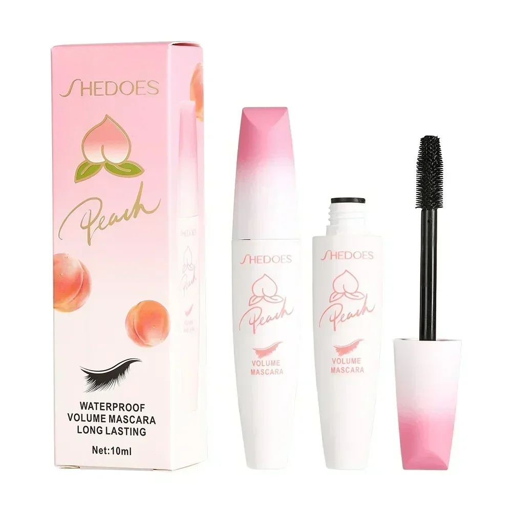 Shedoes Mascara Peach Ricci Spessi Allunganti Mascara Nero Denso Idratante Impermeabile Mascara Ad Alta Capacità di Nuovo Modo 10ml