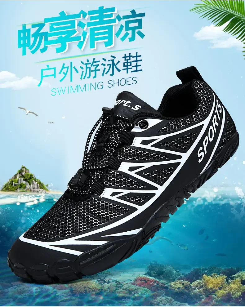 Unisex Wading Shoes Quick-Dry Aqua Shoe Running Fitness Sneakers Beach Sports Swim Sandals Barefoot Surfing Diving Sneakers35-46