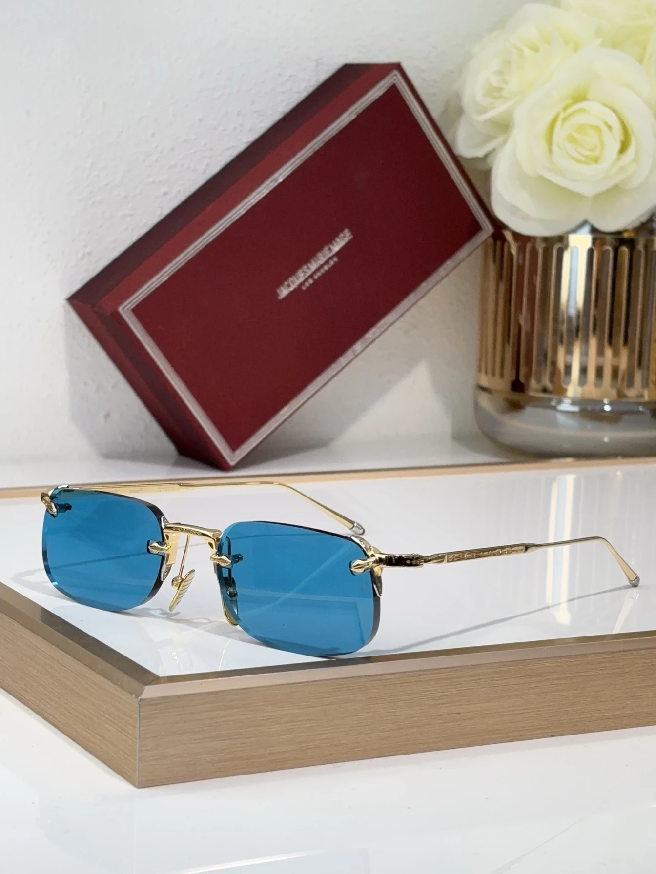 

Faionable ex Framel Jacques Marie Mag Sunglasses Trendy Optical Glasses Blue Light Bloing Beta Titanium Frame