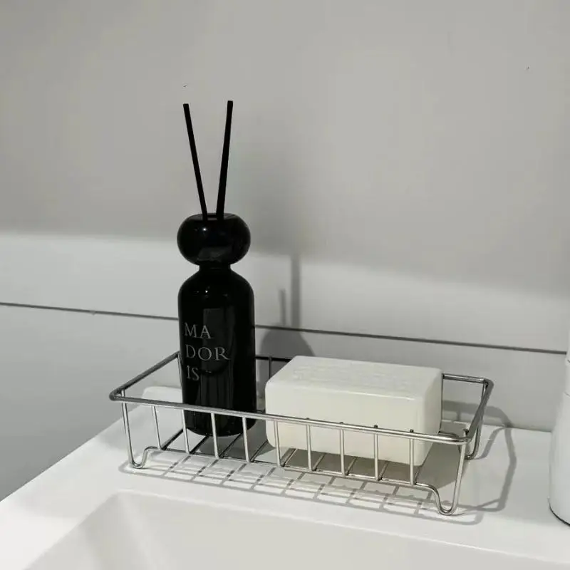 

Stainless Steel Soap Dish Holder Drain Tray Container Bathroom Sink Ganizer Tray Kitchen Counter Storage Rack For Soap Holder