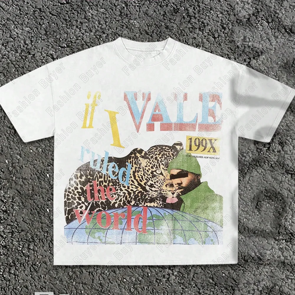 Leopard and Tiger Graphic Casual Cartoon T-Shirt Unisex Crew Neck Short-sleeved Retro Street Y2K Casual Fashion Tops Clothing