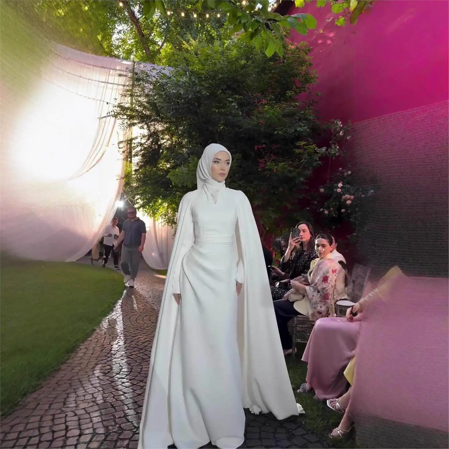 

Elegant Pure Color Slimming Women's Dress 2025 New Cross-Border Fashion High Waist Long Skirt Elegant Atmosphere