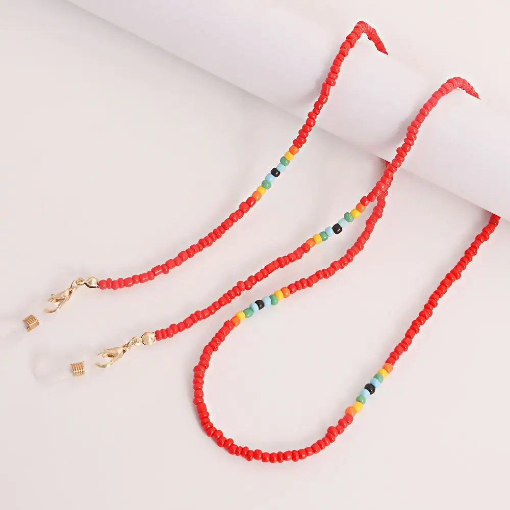 Colorful Rice Beads Eyeglass Chains Delicate Antiskid Sunglasses Masking Chains Glasses Pendant Trendy Glasses Hanging Chain