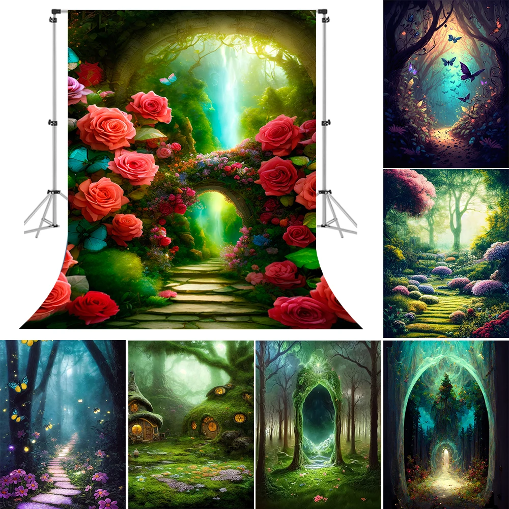 

Bonvvie Photography Background Forest Jungle Forest Dreamy Wonderland Art Portrait Photocall Decor Props Backdrop Photo Studio