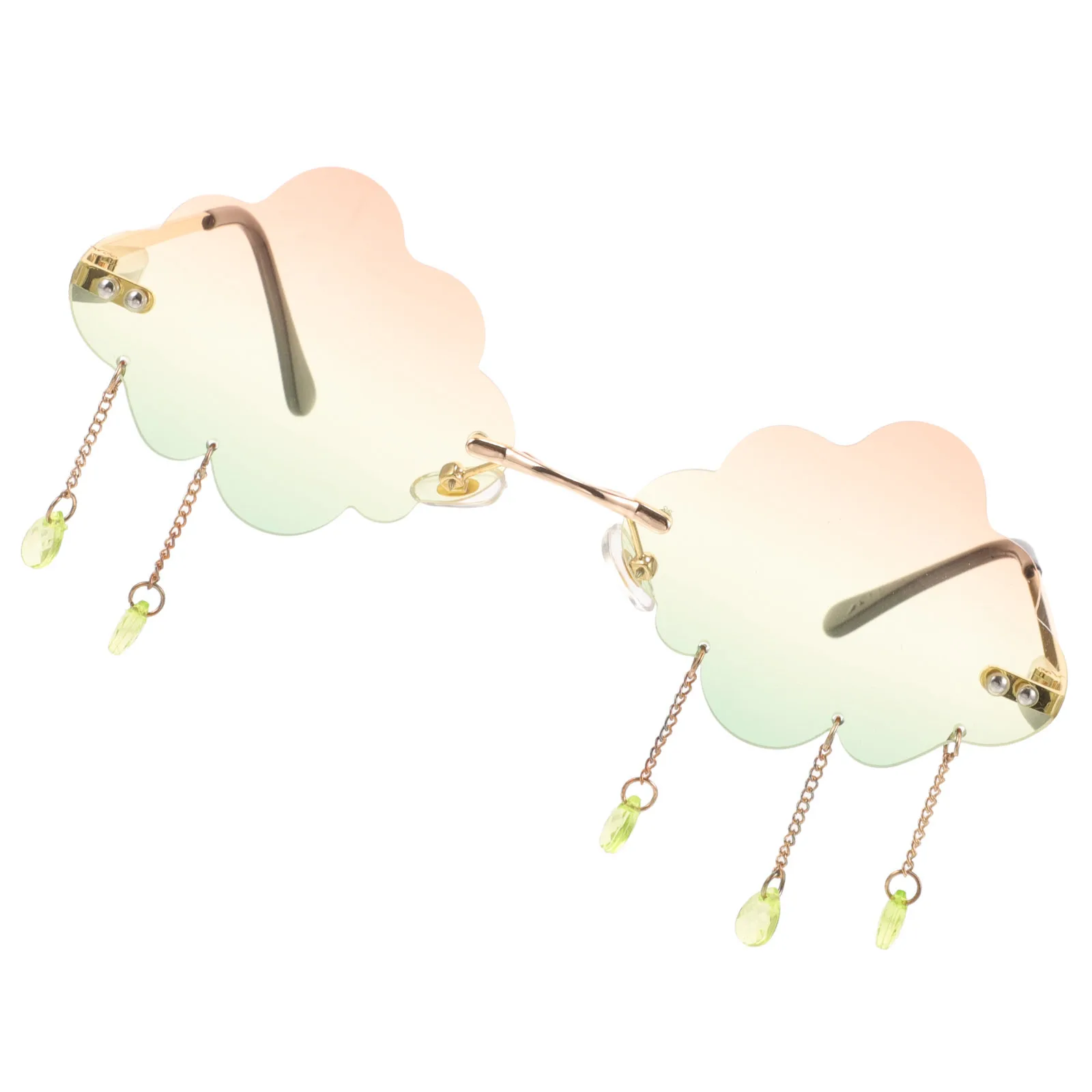 

Rimless Cloud Shaped Sunglasses for Teens Women Girls Kids Summer Beach Street Cool Funny Disco Glasses Cool Sunglasses