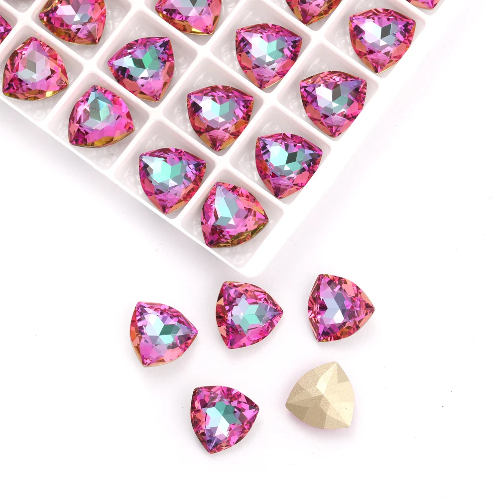7mm 12mm Pointback Glass Strass Trillant Rhinestones Sewing Supplies For Crafts DIY Decoration Glue On Rhinestones 4706