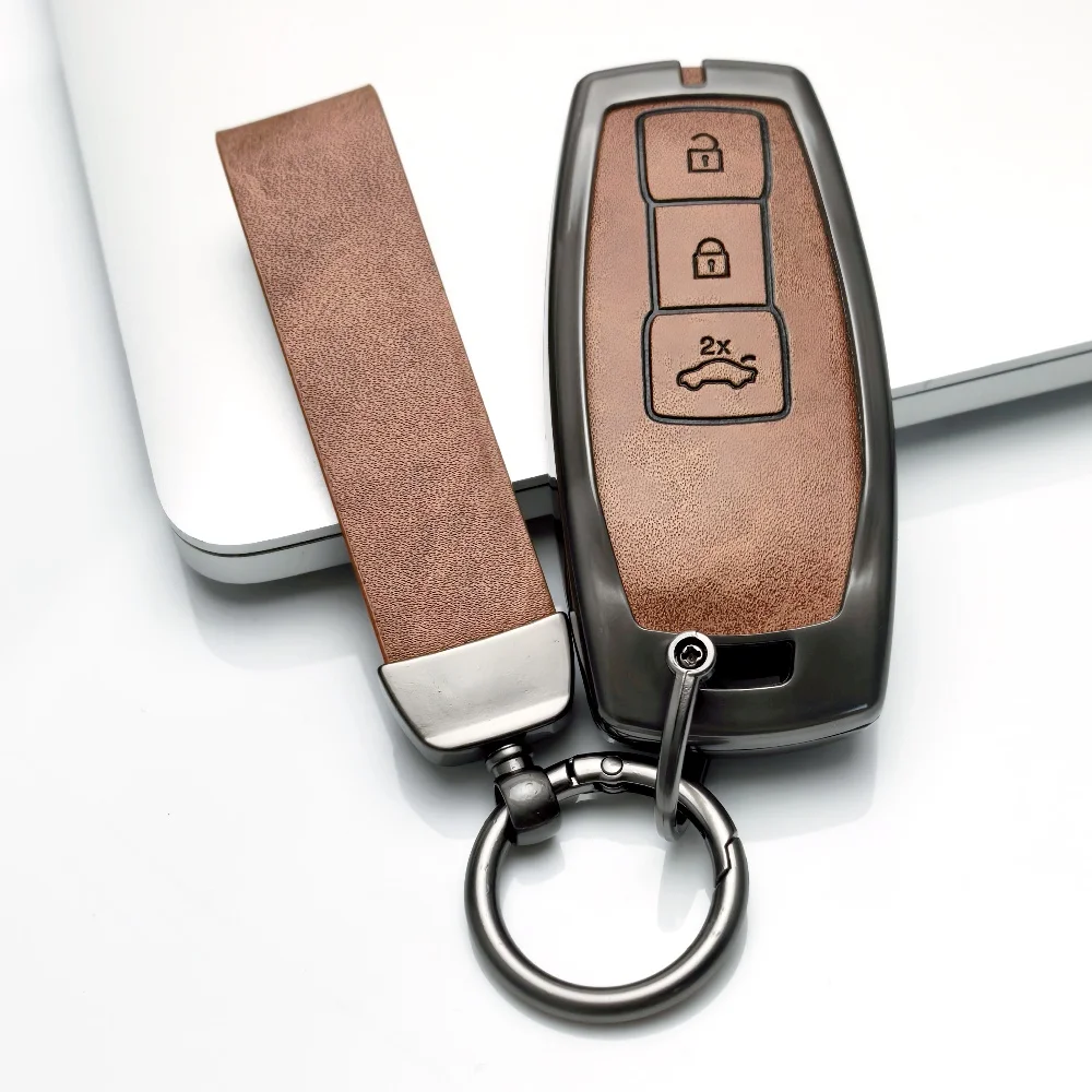 Zinc Alloy Leather for Audi A5L 2026 Audi A3 A5L Q6 A6L Q5 2025 Car Key Case Fob Car Keychain Remote Cover Bag Shell Accessories