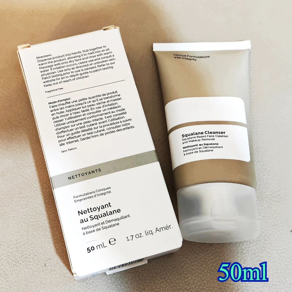 Limpiador de Squalane de 50ml, tubo suave, solución exfoliante de Maquillaje facial, reparación ordinaria, suero facial, cuidado de la piel, 1/2/3 Uds.