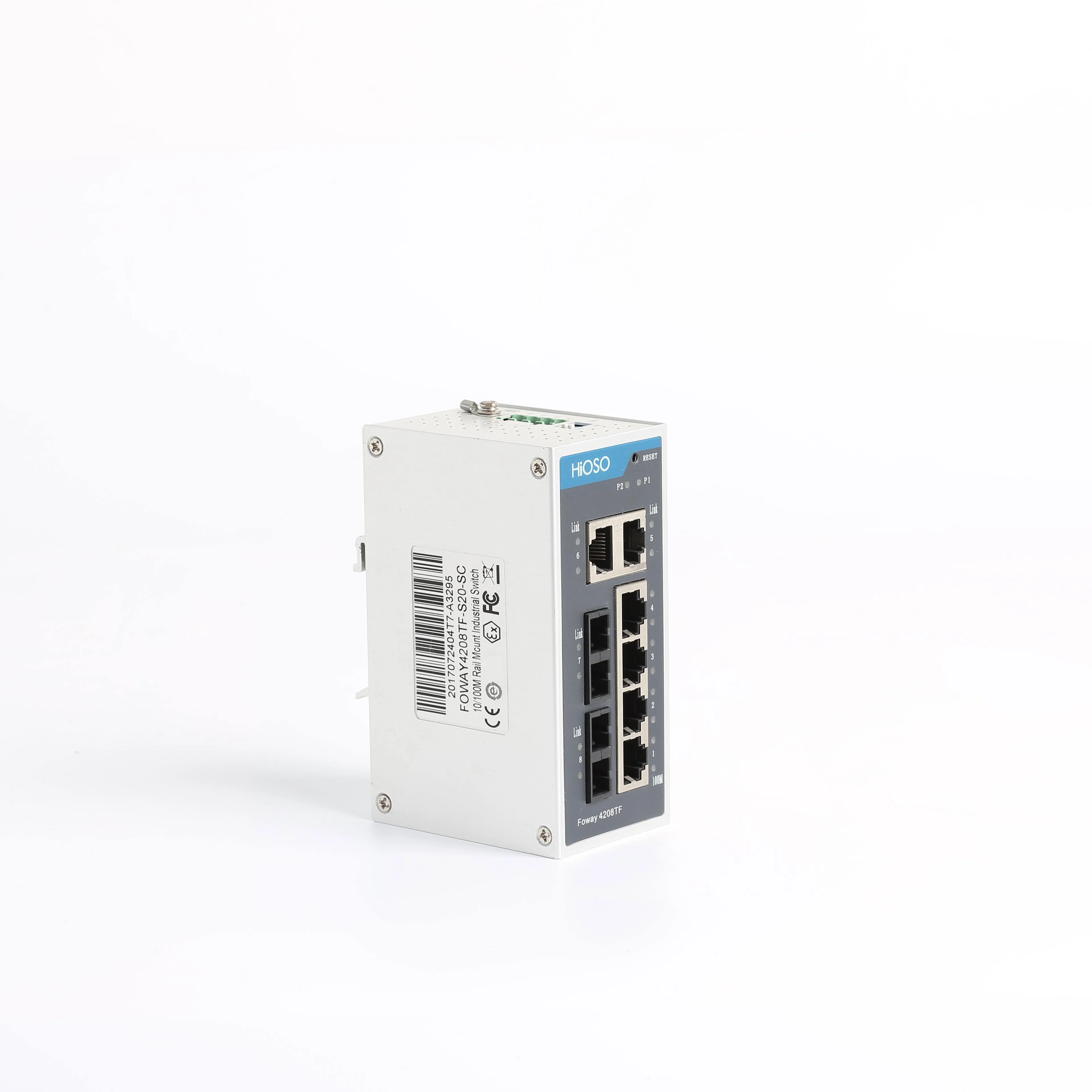100M 8 Ports Terminal Block Din Rail Industrial Network Switch with SNMP & QoS Stackable for Outdoor Use