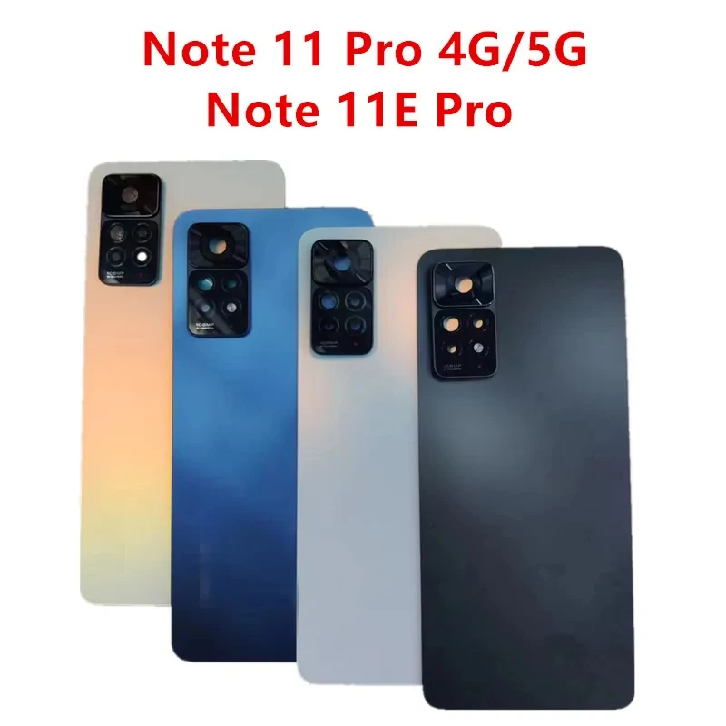 

Корпус для Xiaomi Redmi Note 11 Pro 5G 4G 11E Pro, стеклянная батарея, задняя крышка, ремонт, замена двери, задний корпус, объектив камеры с логотипом