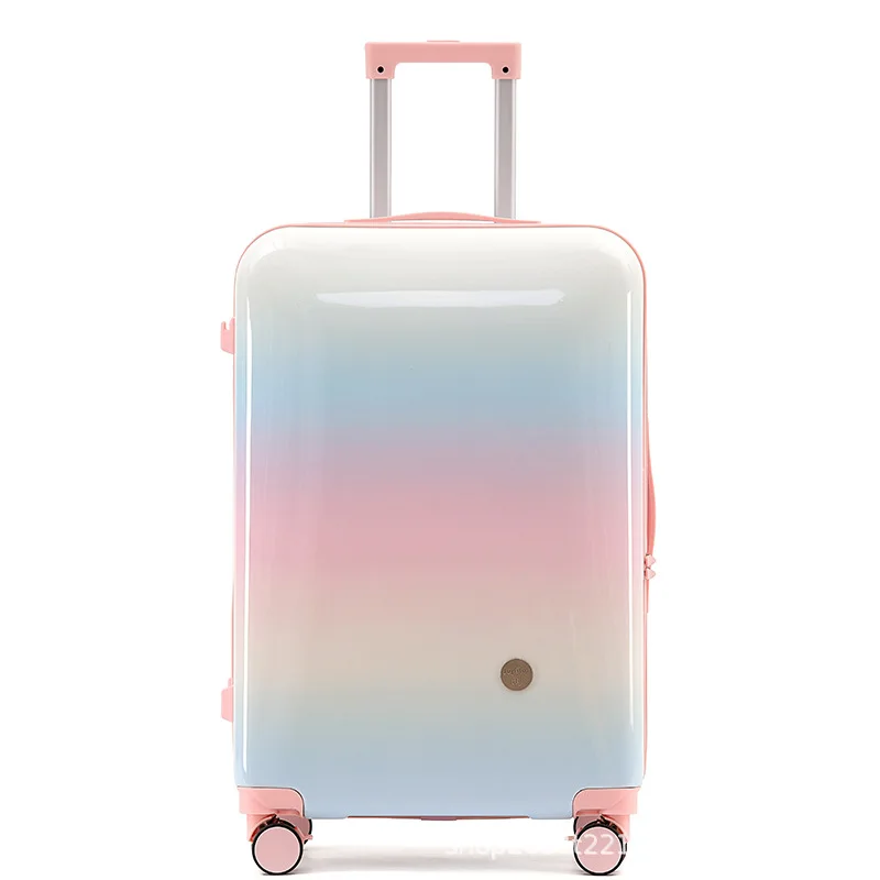 Rolling Suitcase Gradient Color Luggage Hard Shell Suitcase Carry on Luggage Trolley Bag Under Seat Luggage Suitcase 20 Inch