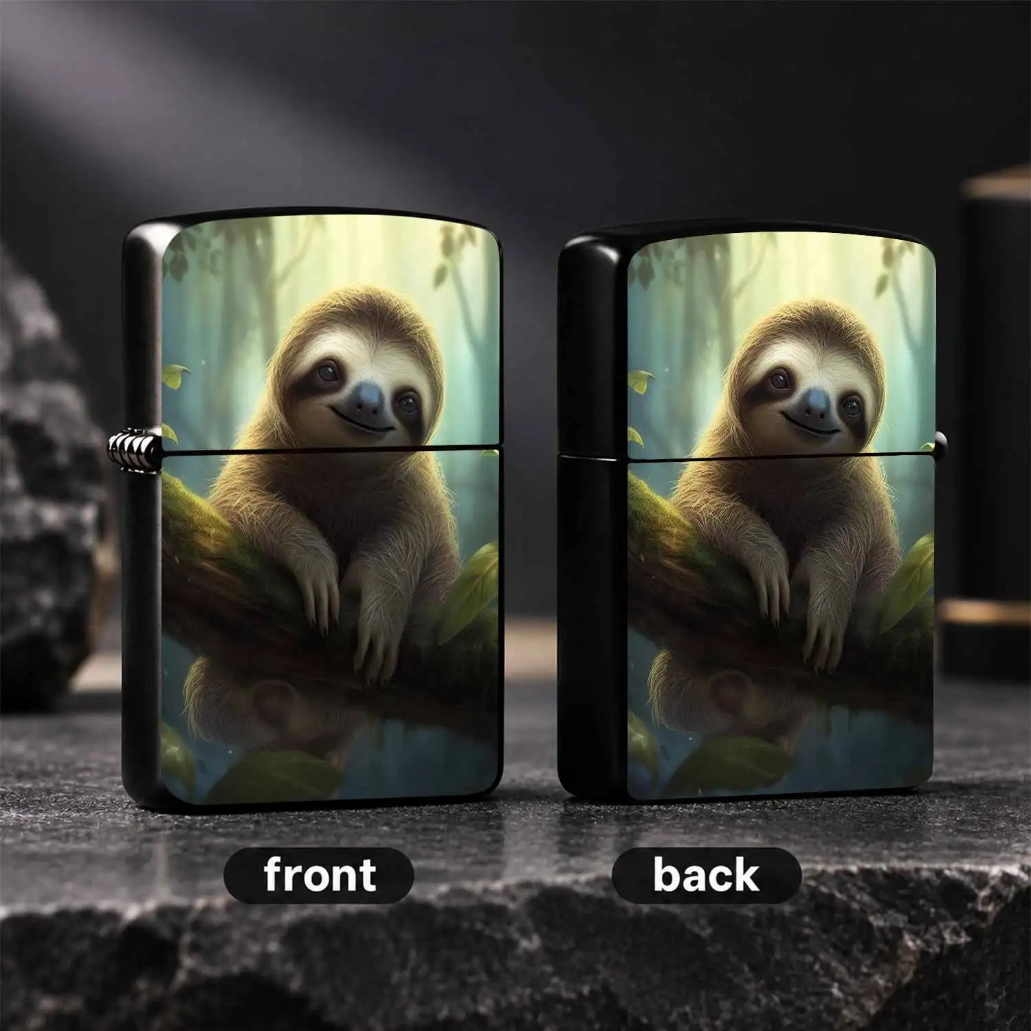 Cute Smiling Slight Pattern Lighter, Adorable Rainforest Animal Print Portable Igniter, Delicate Artistic Jungle Themed Accessory, Ideal For Daily Outdoor Indoor Multi-Scene Using, Nice Thoughtful Gift Fo A Humorous And Interesting Lighter