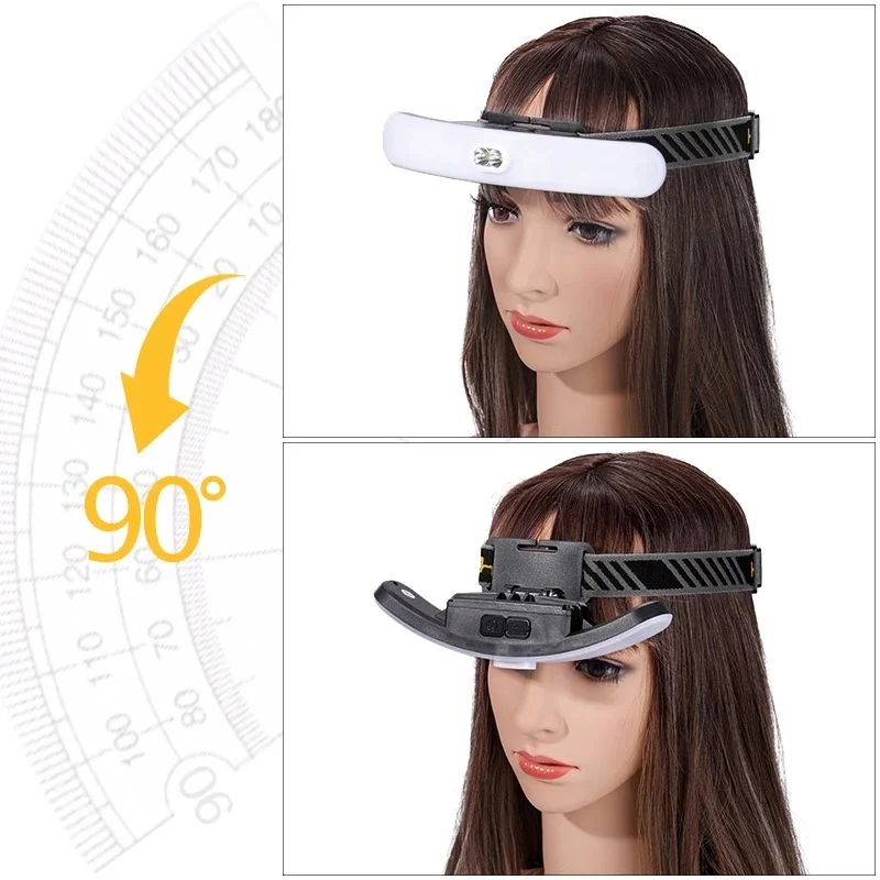LED Eyelash Extension Grafting Lamp Usb Rechargeable Shadowless Headlamp Lash Light for Nail Art Eyebrow Tattoo Eyelash Supplies