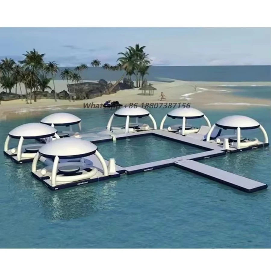 Inflatable Floating Platform Bed Inflatable Water Floating Boat Island Water Park Inflatable Floating Island Lounger