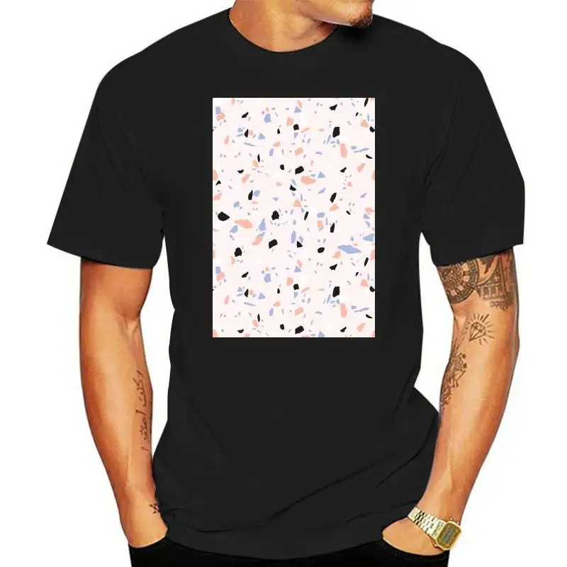 Terrazzo Texture #4 T Shirt Pop Art Abstract Terrazzo Blue Yellow Gray Minimal Interior Design Marble