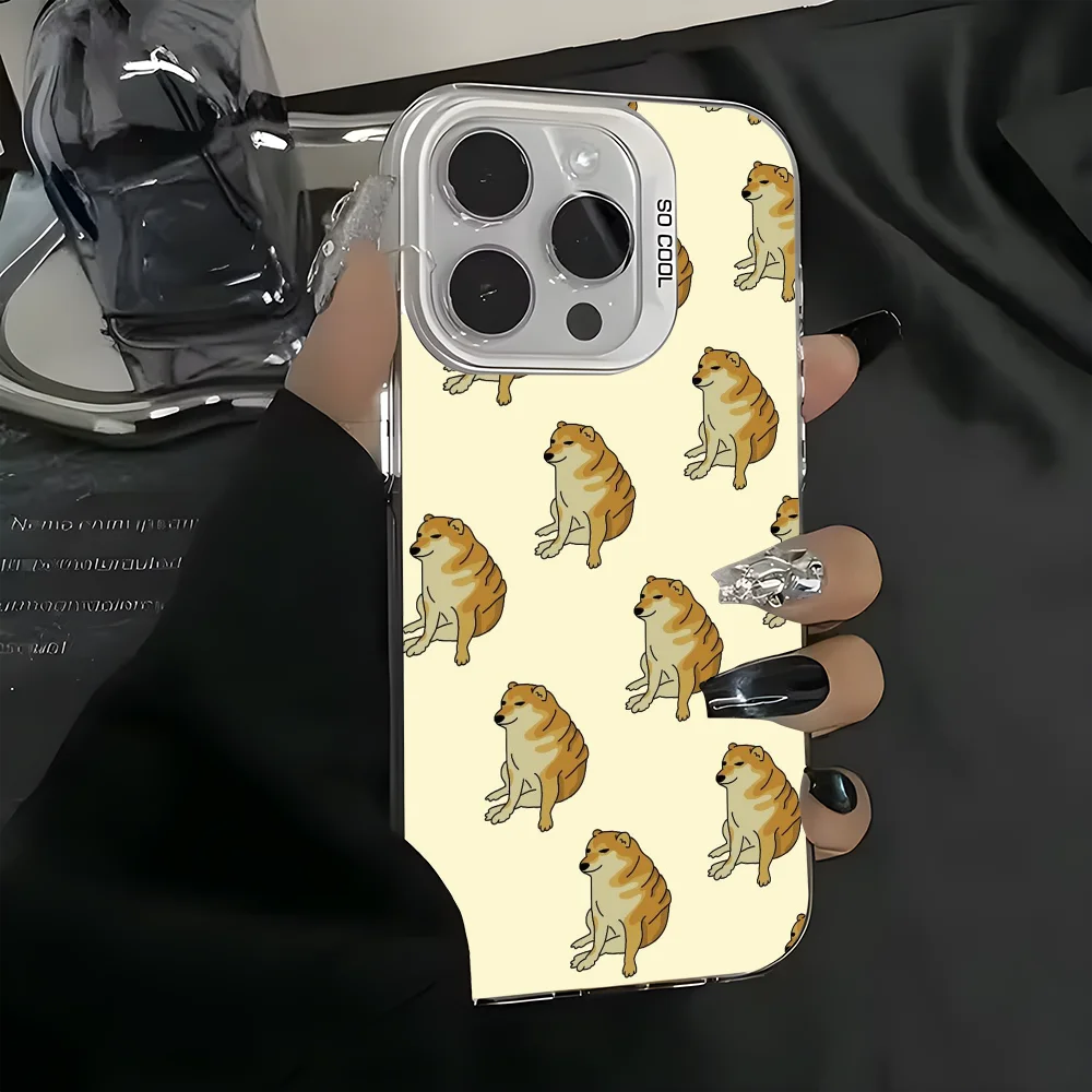 

Funny Dog Banana Cat Phone Case For iPhone 16 15 14 13 12 11 Pro Max White Matte Laser Metallic Aurora Funda